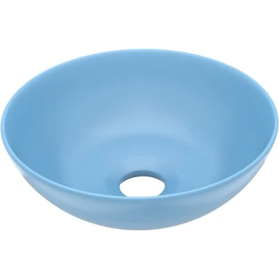 Image of vidaXL Bathroom Sink Ceramic Light Blue Round