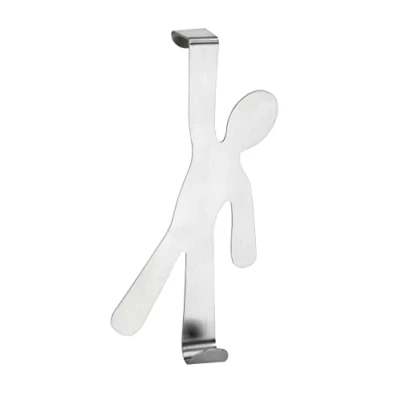 Image of WENKO adidas Boy Door Mounted Hook, Steel, Matt Silver, 2.5 x 8 15 cm