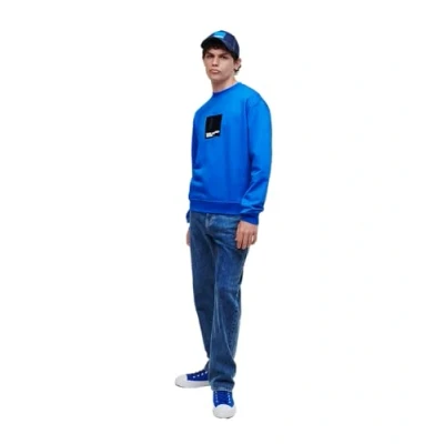 Image of Karl Lagerfeld Jeans Regular LOGO Sweatshirt, Men&#039;s, Size: Large, Blue