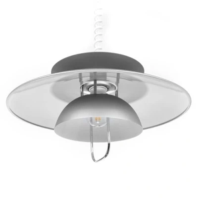 Image of Lindby Nadija pendant light, grey, Ø 43 cm, height adjustable