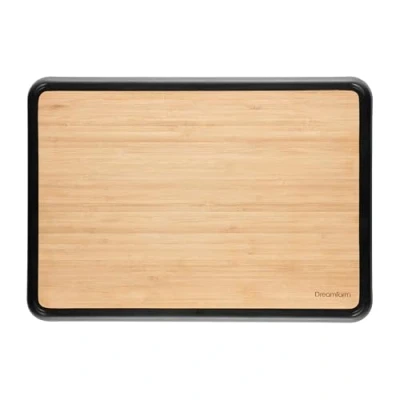 Image of Dreamfarm Big Bamboo Fledge Double Sided Cutting Board with Non Slip Rubber Feet &amp; Juice Grooves 14 x 9.6 Acrylic