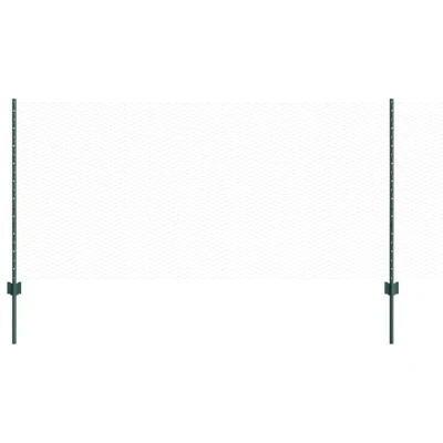 Image of vidaXL Garden Fence Set of 2 Green Steel Standard Durable
