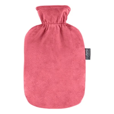 Image of Fashy 2L Hot Water Bottle with Coral Plush Fleece Cover