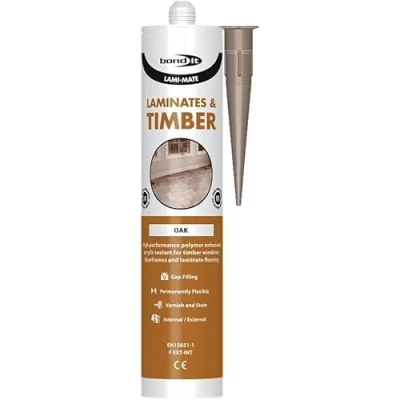 Image of Bond It Lami Mate Timber &amp; Laminate Sealant Wood Floor Gap Joint Filler EU3 Laminates Flooring Windows Parquet Silicone 310ml (Light Oak, 310ml)
