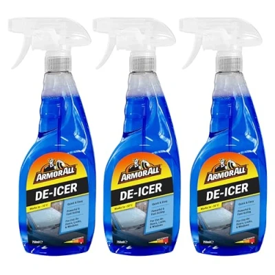 Image of Armor All Fast Acting De Icer, 3 x 750ml, Melts Ice Quickly, Effective down to 10C, For Car Windows, Door Locks, Latches, Headlights