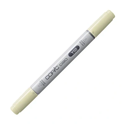 Image of Copic Ciao Coloured Marker Pen (Y 00) Barium Yellow, For Art &amp; Crafts, Colouring, Graphics, Highlighter, Design, Anime, Professional Beginners, Supplies Colouring Books