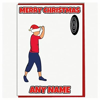 Image of AK Giftshop Personalised Darts Player Themed Christmas Card