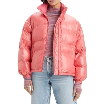Image of Levi&#039;s Women&#039;s Retro Puffer Caviar Jacket, Italian Rose, XS