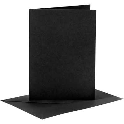 Image of 23020 Cards and Env 10.5x15cm 6pk black