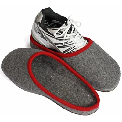 Image of Pantoffelmann Over slippers felt sole One Size / 12 UK Red