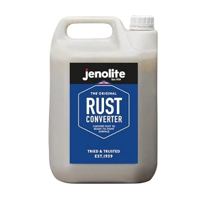 Image of JENOLITE Rust Converter Liquid 5 Litre Corrosion Inhibitor &amp; Metal Treatment Surface Remedy Remover for Cars Converts into a Stable, Primed Ready to Paint