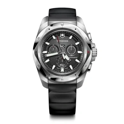 Image of Victorinox Men’s Watch I.N.O.X. Chrono Ø 43 mm, Swiss Made, Analogue Quartz, Water Resistant up to 200 m, Rubber Strap, Black