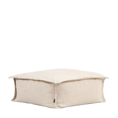 Image of icon Vita Bean Bag Footstool, Natural, Indoor Outdoor Pouffe with Water Resistant Fabric, Large Footstool Filling Included