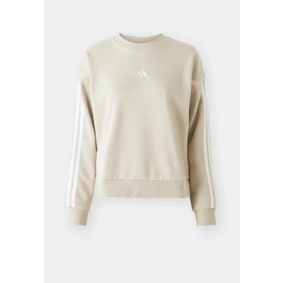 Image of adidas Women&#039;s ESSENTIALS 3 STRIPES FLEECE SWEATSHIRT, wonder alumina/white, XXS
