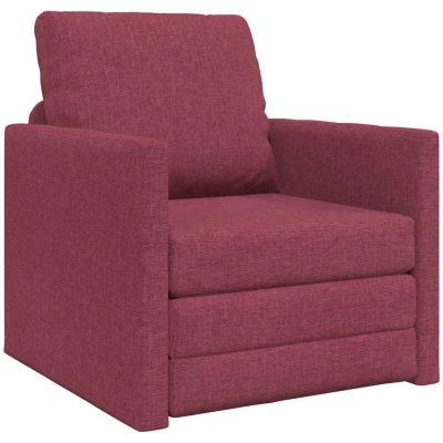 Image of vidaXL Floor Sofa Bed 2 in 1 Wine Red 74x77x81 cm Fabric