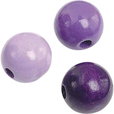 Image of Knorr Prandell Wooden Bead 6 mm Purple Mix 125 Pieces