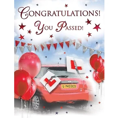 Image of Regal Publishing Congratulations You Passed your Driving Test, Red Mini 8 x 6 inches