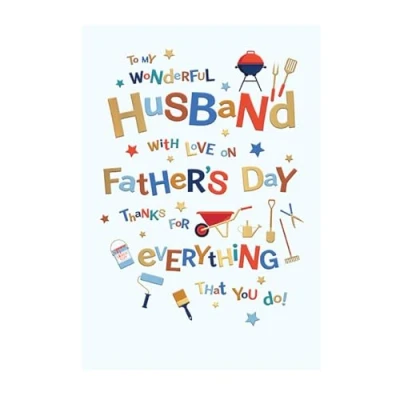 Image of Words &#039;n&#039; Wishes Father&#039;s Day Card for Husband, Sentimental Day, 23.5 x 16.5 cm,
