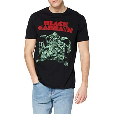 Image of Black Sabbath Men&#039;s Bloody Cutout Short Sleeve T Shirt, Black, X Large