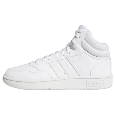 Image of adidas Women&#039;s Hoops 3.0 Mid Classic Sneaker, FTWR White/FTWR White/Dash Grey, 5.5 UK