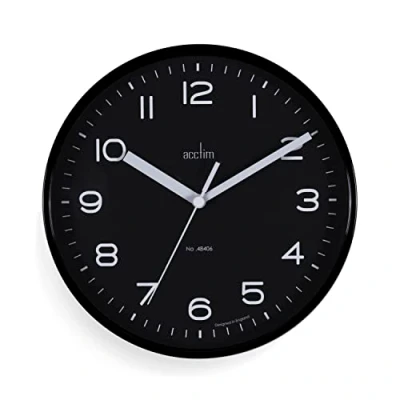 Image of Acctim Wall Clock, Black, 20cm