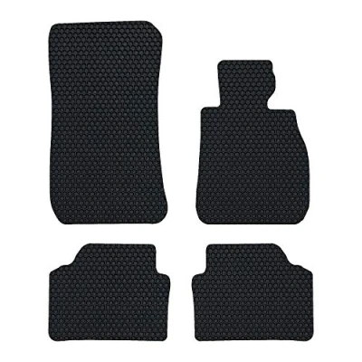 Image of Nicoman Hex Fully Tailored Car Mats Fit (2004 2012 3 Series E90/E91 Saloon/Estate) (Full Set 4 Piece,Black)
