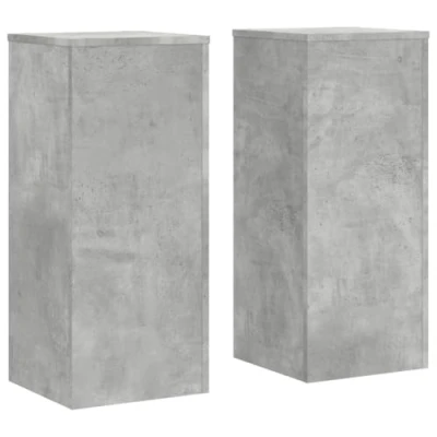 Image of vidaXL Plant Stands 2 pcs Concrete Grey 30x30x70 cm Engineered wood