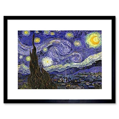 Image of Wee Blue Coo Van Gogh Starry Night Old Master Framed Wall Art Print