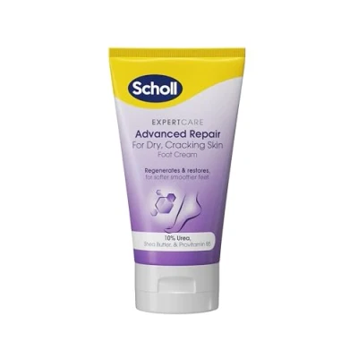 Image of Scholl ExpertCare Advance Repair Foot Cream 150ml, Intensive Moisturiser for Cracked Heels and Dry Cracking Skin with Uvit, Urea, Pro Vitamin B5 Complex Softer Smoother Feet