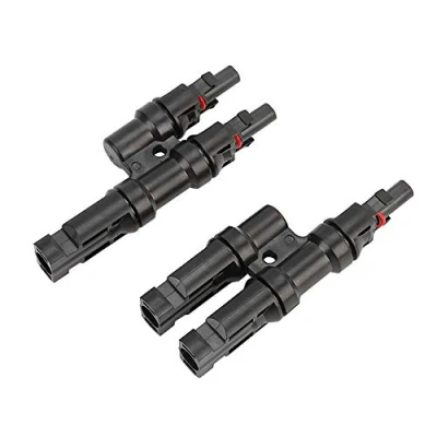 Image of QitinDasen 1 Pair Professional Solar Panel Cable Connector, T Branch Connector MFF/FMM, Photovoltaic for System