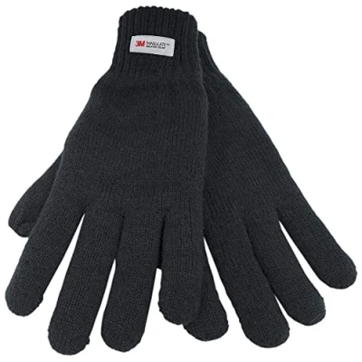 Image of Undercover Men&#039;s 1 Pair Knitted Thinsulate Gloves GL130UCM Black M/L