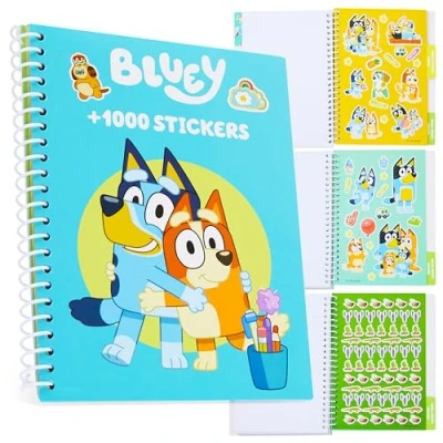 Image of Bluey Sticker Book for Kids with 28 Sheets Over 1000 Stickers Scrapbooking Art Activity Set Gifts