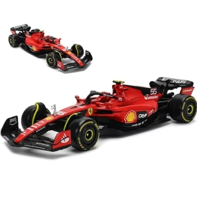 Image of HTLNUZD Bburago 2023 1/43 SF23#55 Racing Model Car for F1 Scuderia Ferrari 1:43 Sainz Alloy Die Cast Adult Collection Gift (SF23#55 Color Box Version)