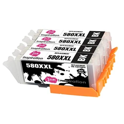 Image of Ink INSPIRATION® Replacement for Canon PGI 580XXL 580PGBK XXL Black Cartridges, Use with Pixma TS6150 TS6250 TS8150 TS8250 TR8550 TS9550 TS705 TR7550 TS9150 TS6251 TS6151 TS8151 TS8251