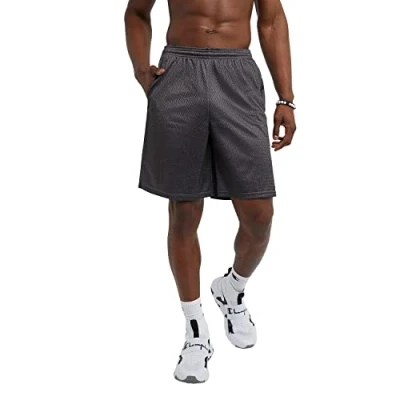 Image of Champion Men&#039;s Long Mesh With Pockets athletic shorts, Granite, 3XL UK