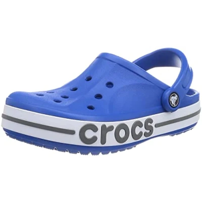 Image of Crocs Bayaband Clogs, Unisex Lightweight and Secure Fit Bright Cobalt/Slate Grey Size 8 UK Men/ 9 Women