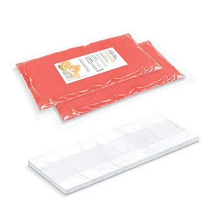 Image of Beurer Wax Set for MP70 Paraffin Bath 2 x 450g 30 Plastic Liners Delicious Orange Scented Supple Skin on Your Hands, feet and Elbows