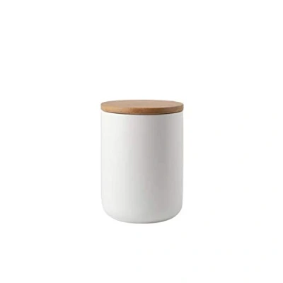 Image of Popowbe Ceramic Coffee Canister Airtight with Sealed Bamboo Lid Kitchen Food Storage Jar Container for Tea Caddy,White/800ml