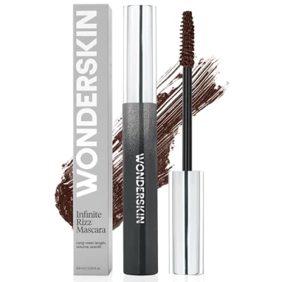 Image of Wonderskin Infinite Rizz Mascara Brown For Volume And Length, Long Wear, Smudge Proof &amp; Water Resistant Volumizing Lash Makeup (Brown)