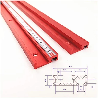 Image of Laecabv 45 Type 800mm T Track Slot Miter Track, Aluminum Alloy Jig Fixture for Table Saw Router Woodworking Tool