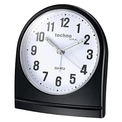 Image of Technoline Geneva SL Large Arch Quartz Alarm Clock (Black)