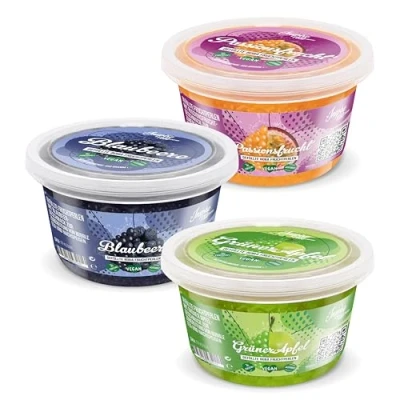 Image of INSPIRE FOOD Popping Boba Variety Pack Green Apple, Blueberry, Passionfruit (3 x 450 gm) No Artificial Colors Lower Sugar, Real Fruit Juice 100% Vegan &amp; Glutenfree