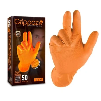 Image of Connect 37300 Grippaz Medium Orange Nitrile Gloves Box 50pc/25 Pairs