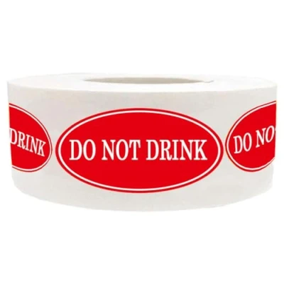 Image of Do Not Drink Warning Labels Stickers,Fluorescent Red Medical Label Sign Decals,Safety Label,500 Pcs Per Roll