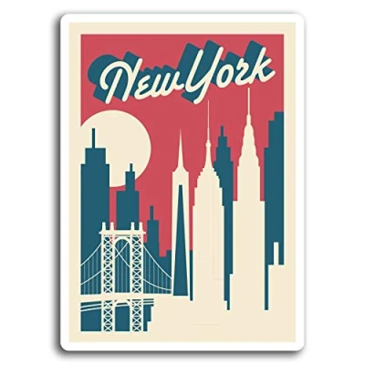 Image of 2 x 10cm New York USA Travel Vinyl Stickers Sticker Laptop Luggage #19343 (10cm Tall)