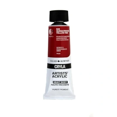 Image of Daler Rowney Cryla Acrylic 75 ml Quinacridone Yellow Red, Professional Artists
