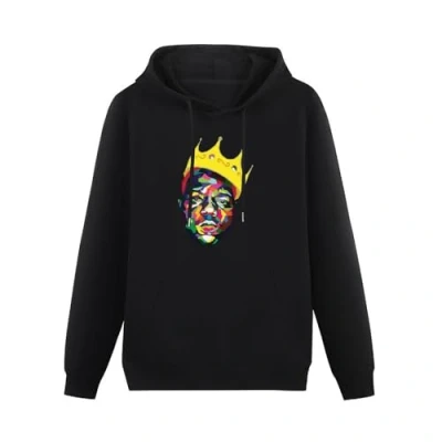 Image of leinen Biggie Smalls Crown Mens Hoody Unisex Hoodie Merch Size L Black
