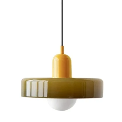 Image of TAIYUESHAN Green Glass Pendant Lighting for Kitchen Island Over Table Mid Century Modern Chandelier Vintage Farmhouse Coastal Hanging Ceiling Lamp Dinning Room Restaurant Hallway, with Bulb