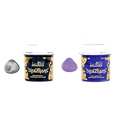 Image of 2 X La Riche Directions Semi Permanent Hair Colour Dye Silver &amp; Lilac