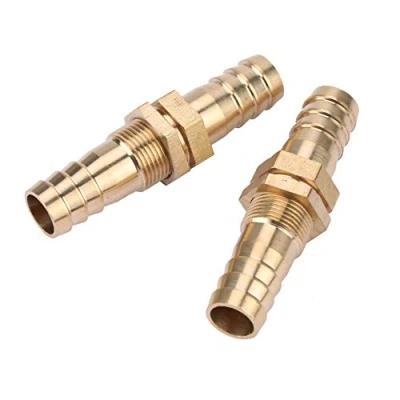 Image of Samfox Pipe Fitting, 2 Pcs Hose Barb Brass Bulkhead Fitting Coupler Connector Adapter(12mm)